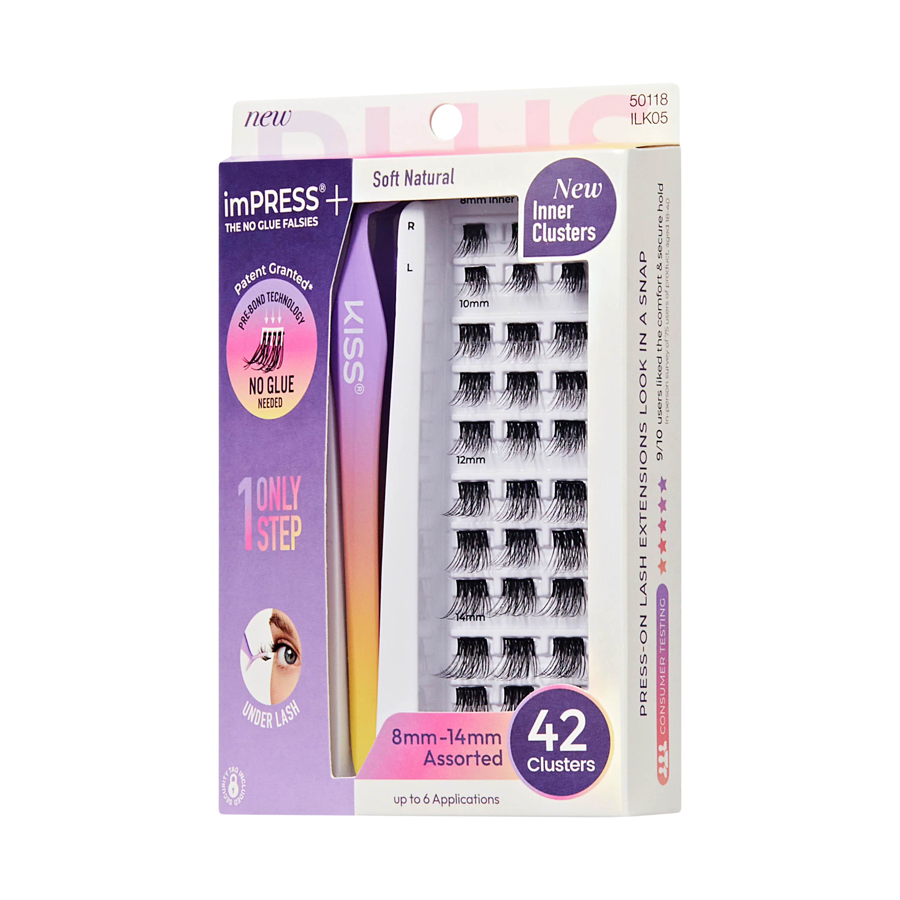 imPRESS+ Press On Self Adhesive Eyelashes - Soft Natural