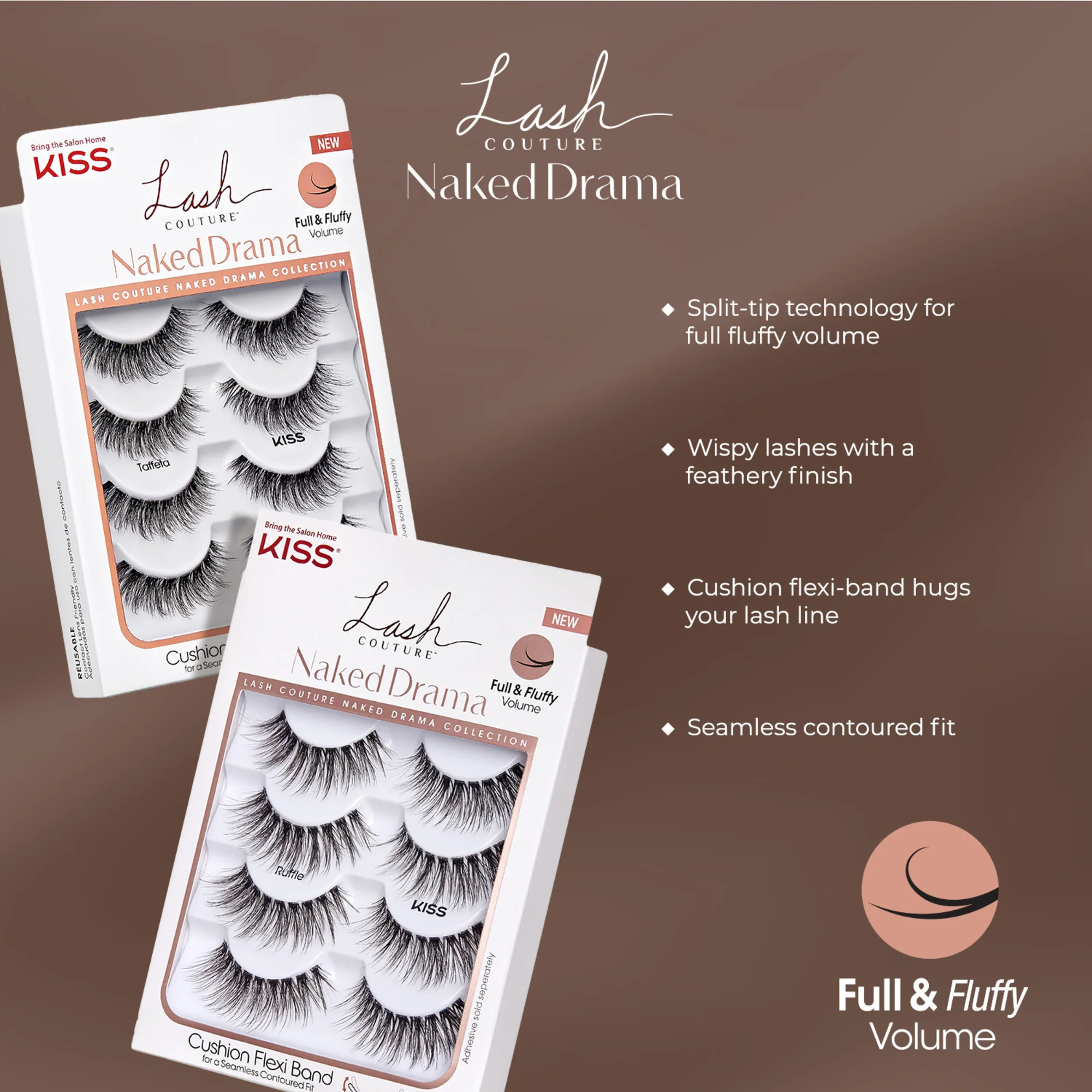 KISS Lash Couture Naked Drama False Eyelashes Multipack - Blouse - Image 6