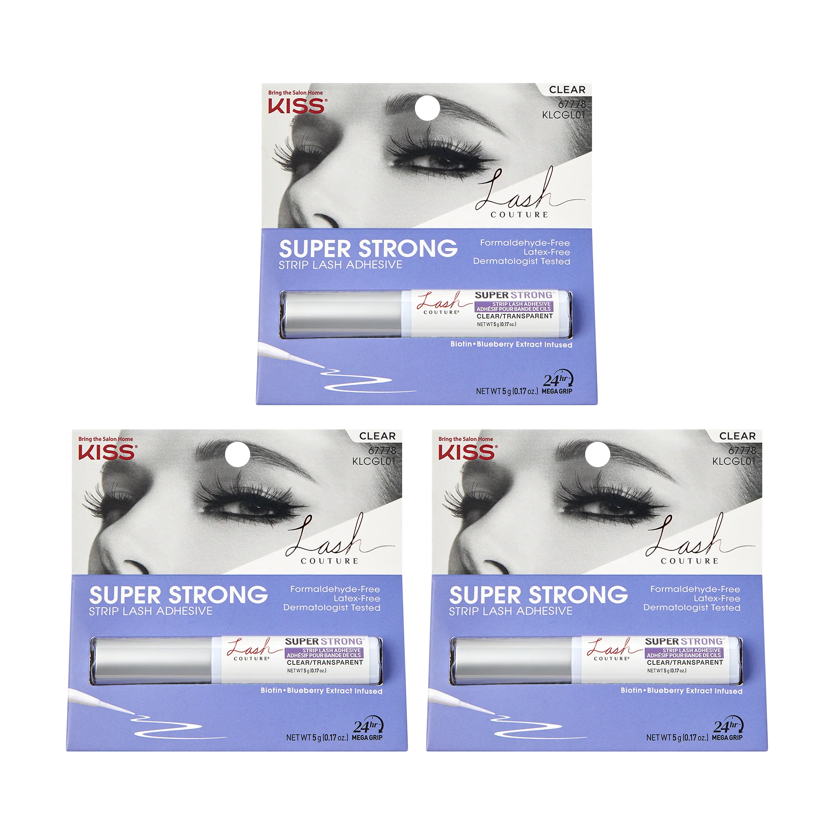 KISS Lash Couture Strip Lash Adhesive Clear - 3-Pack
