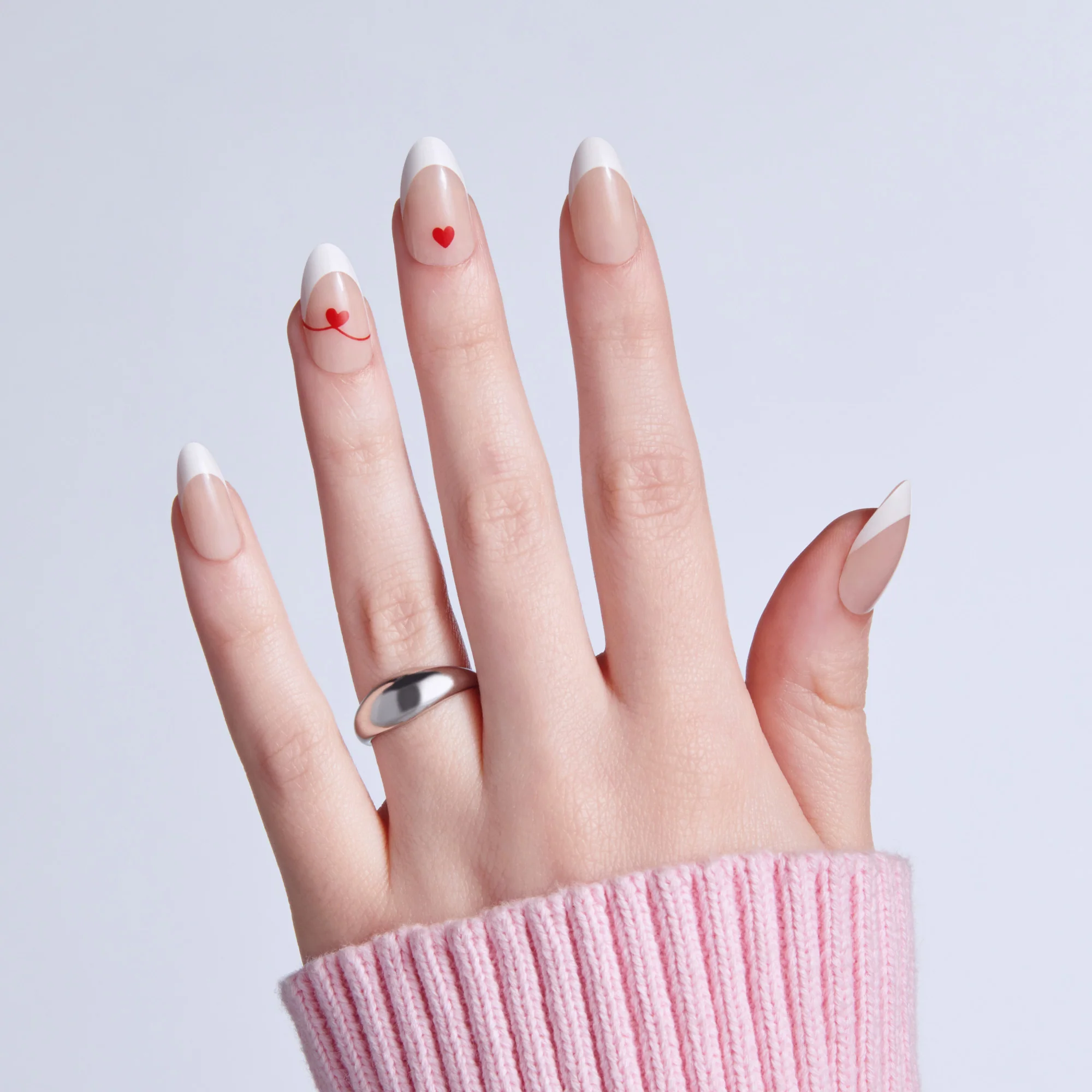 KISS LOVE Design Press On Glue Nails - Cupid's Canvas