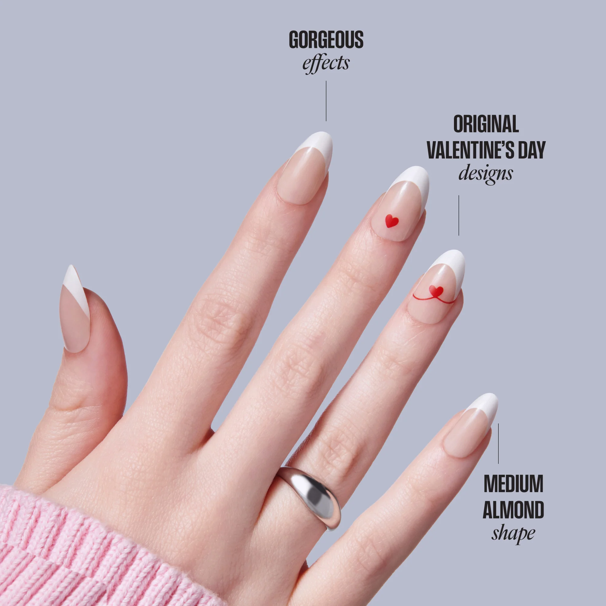 KISS LOVE Design Press On Glue Nails - Cupid's Canvas - Image 10
