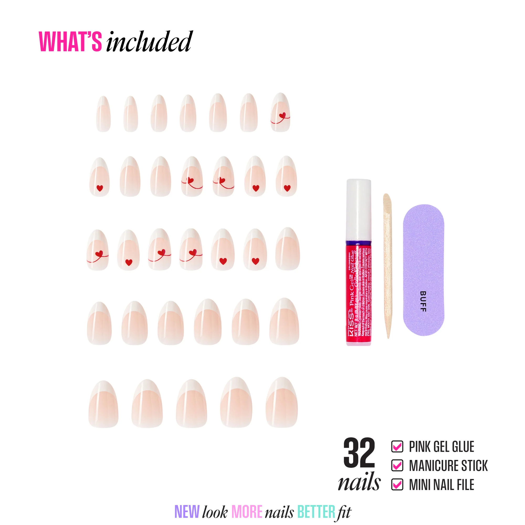KISS LOVE Design Press On Glue Nails - Cupid's Canvas - Image 6
