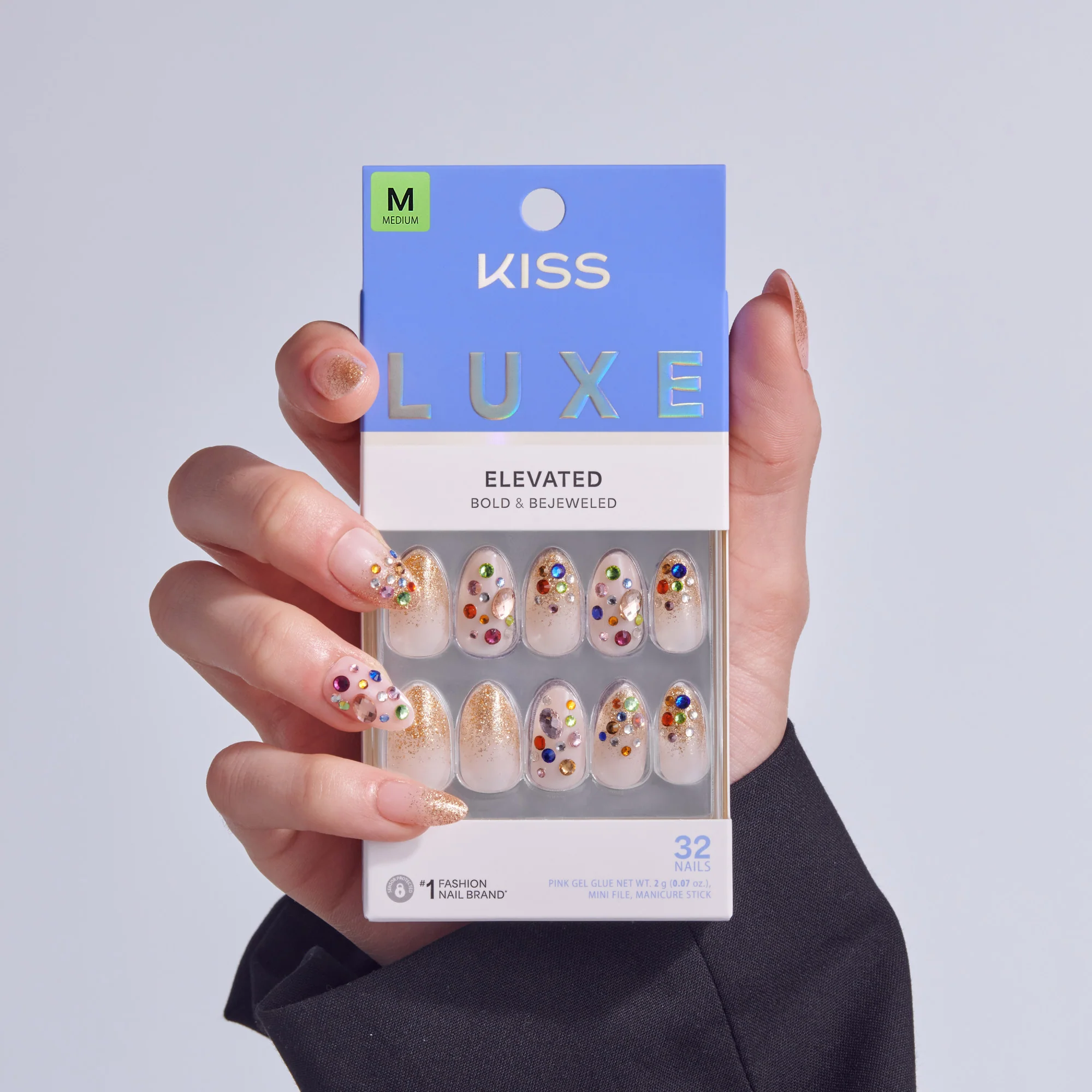 KISS LUXE Press On Glue Nails - Golden Field - Image 2