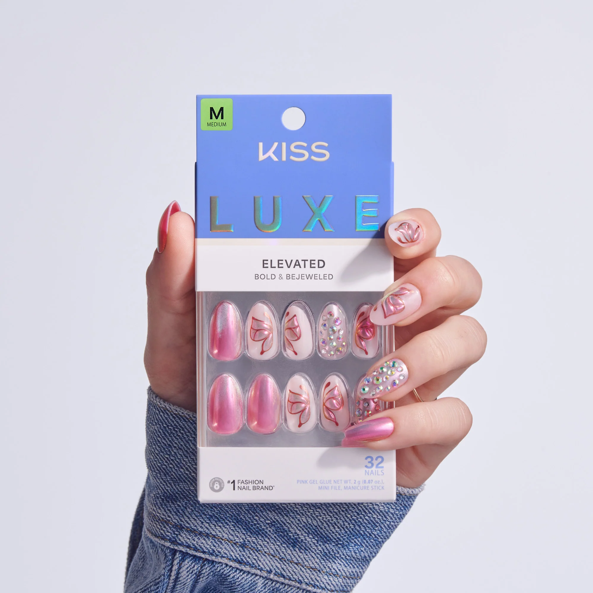 KISS LUXE Press On Glue Nails - Rose Knot - Image 2