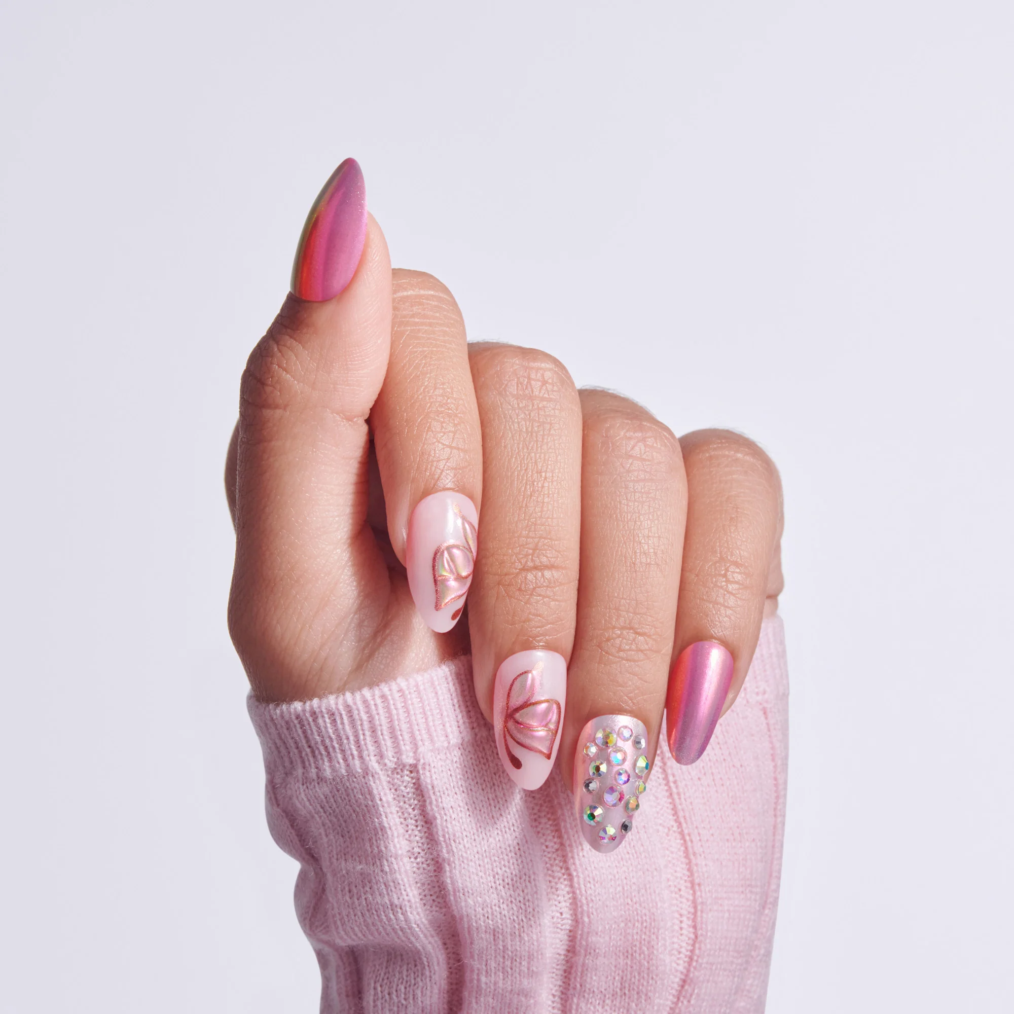 KISS LUXE Press On Glue Nails - Rose Knot - Image 3