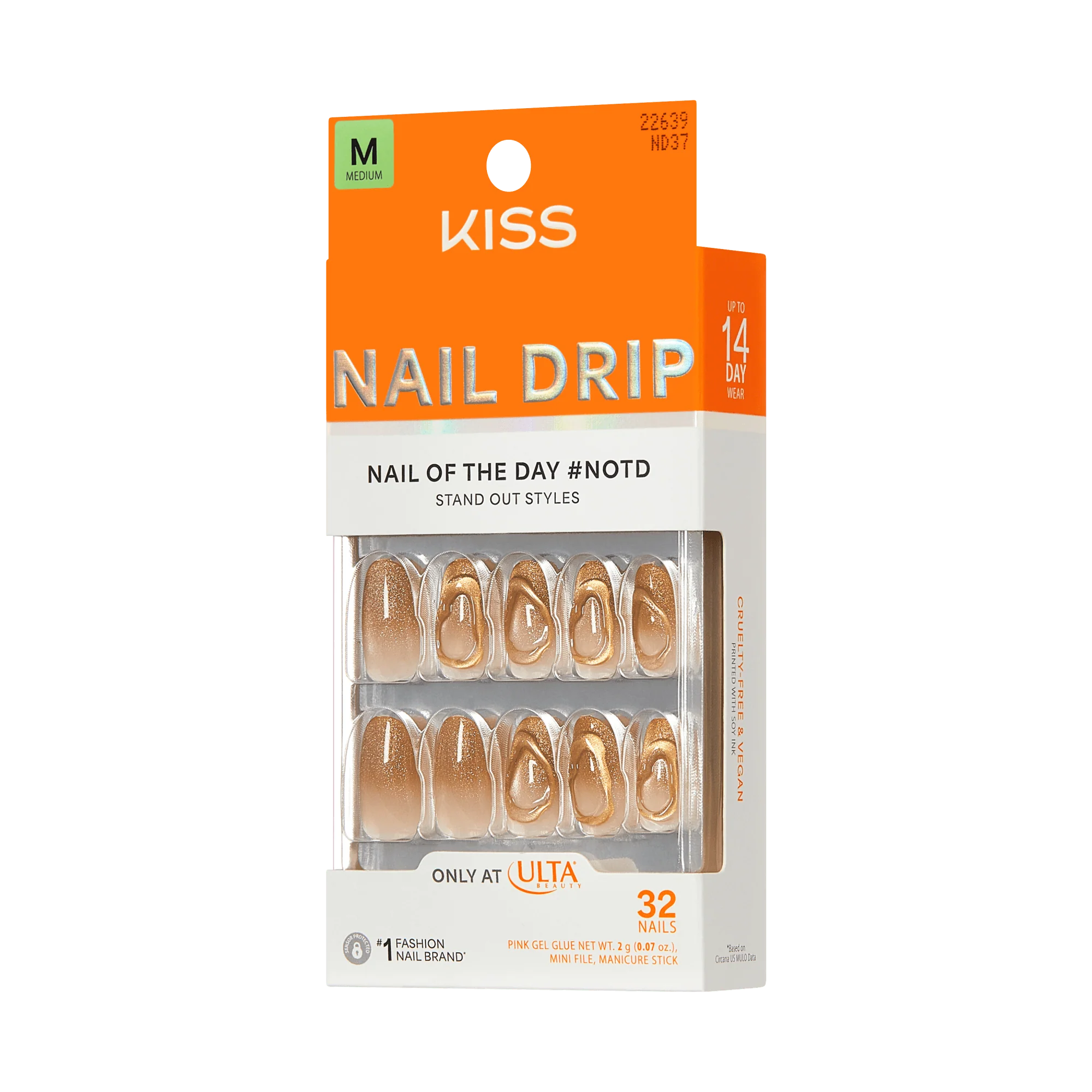 KISS NAIL DRIP Press On Glue Nails - Golden Laughter - Image 8