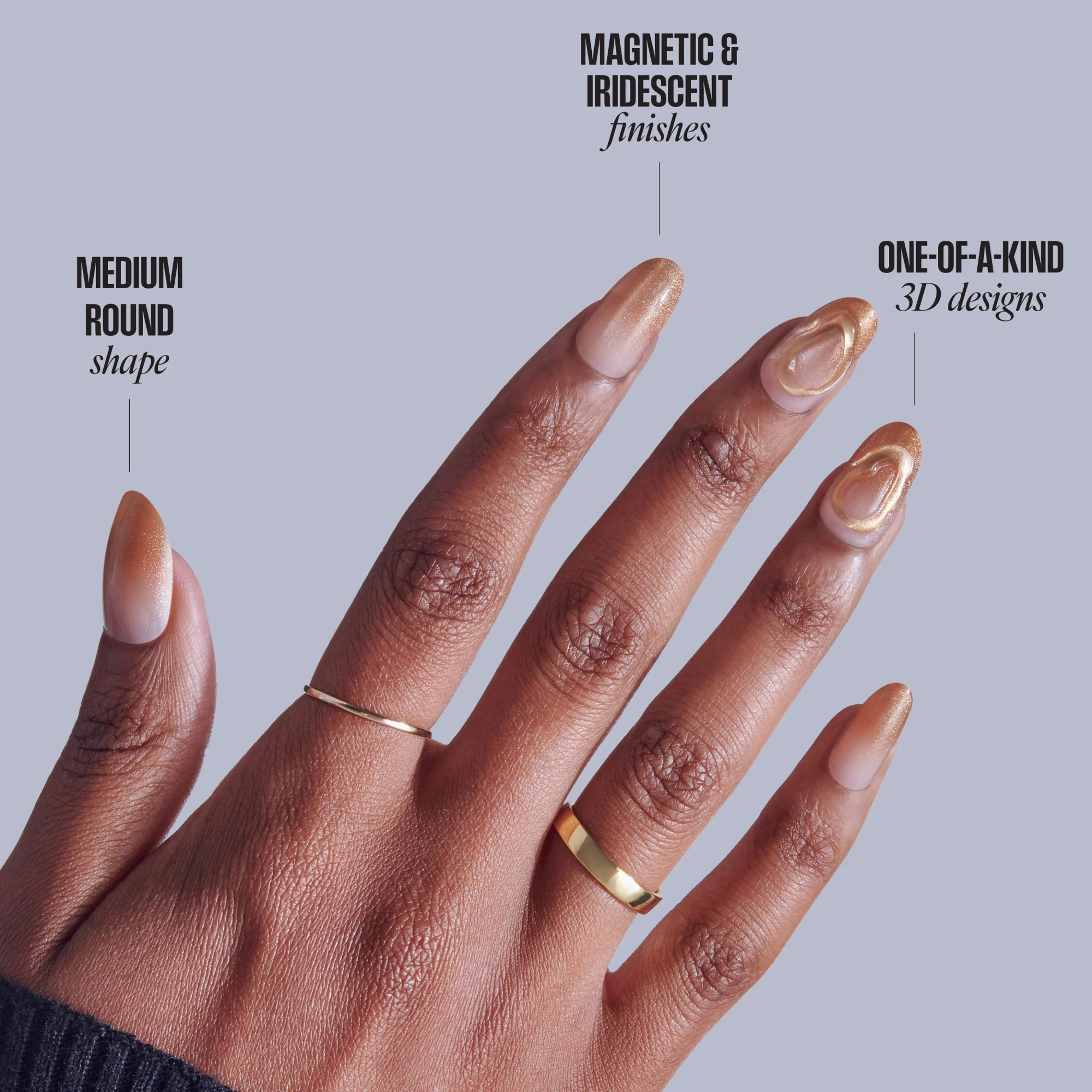 KISS NAIL DRIP Press On Glue Nails - Golden Laughter - Image 9