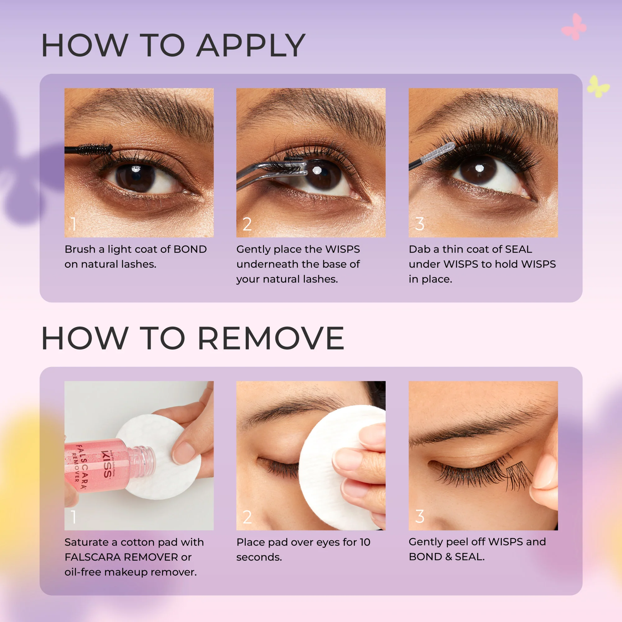 KISS Peony False Eyelashes, Lash Extension Kit, 120 Lash Clusters - Misty Haze - Image 5