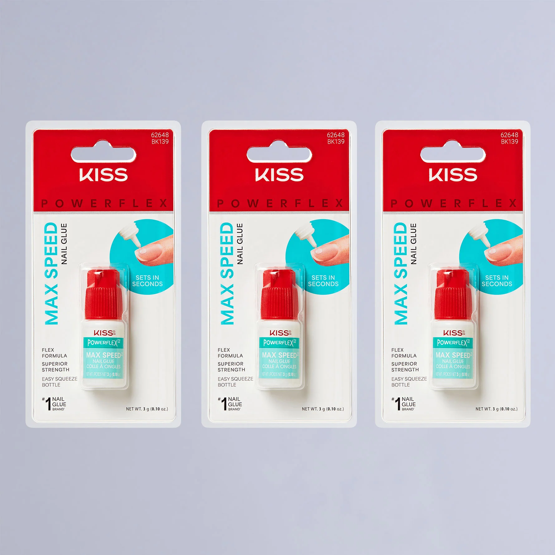 KISS PowerFlex Maximum Speed Nail Glue 3-Pack
