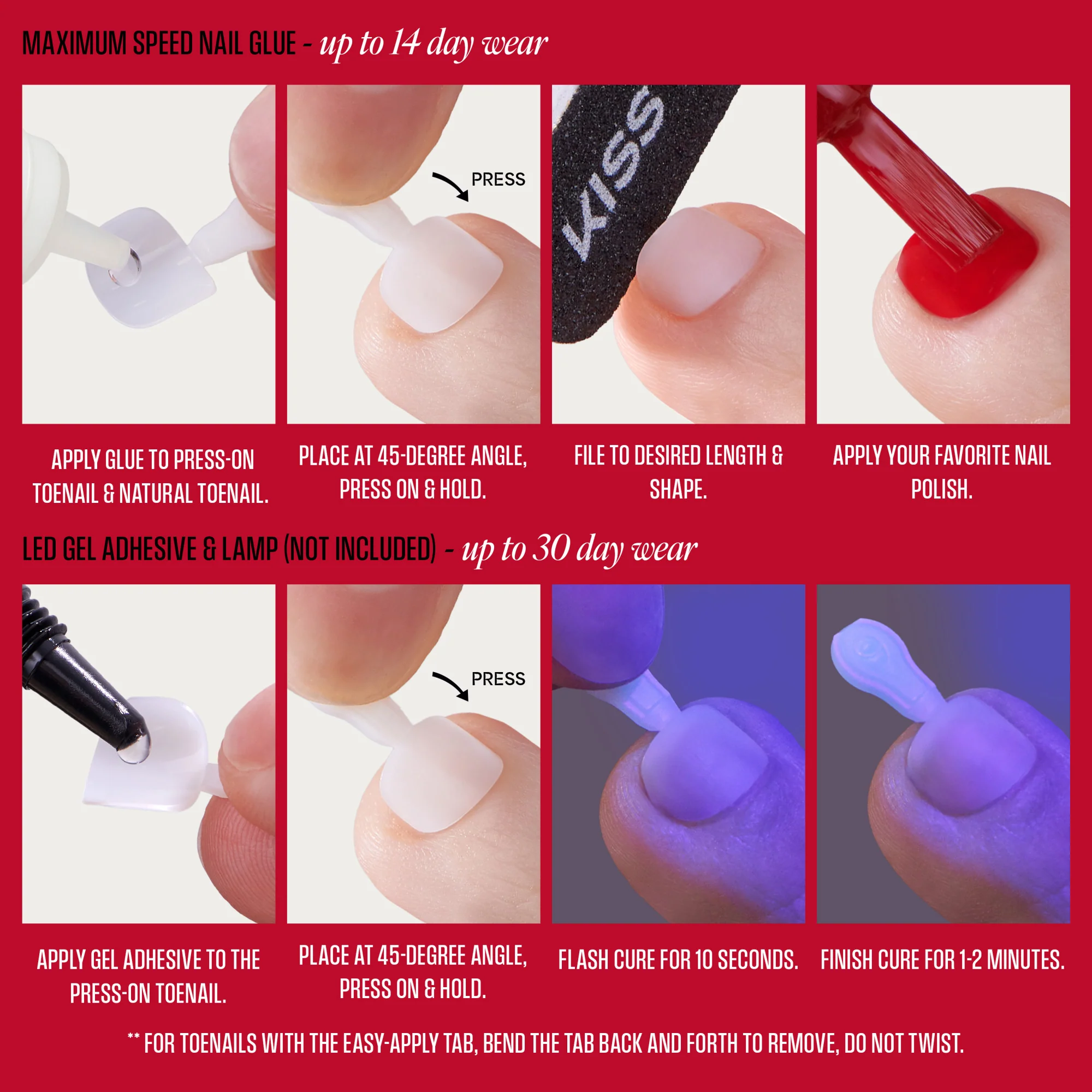 KISS Professional Full Cover Press On Toenails - Tippy Toes - Image 8