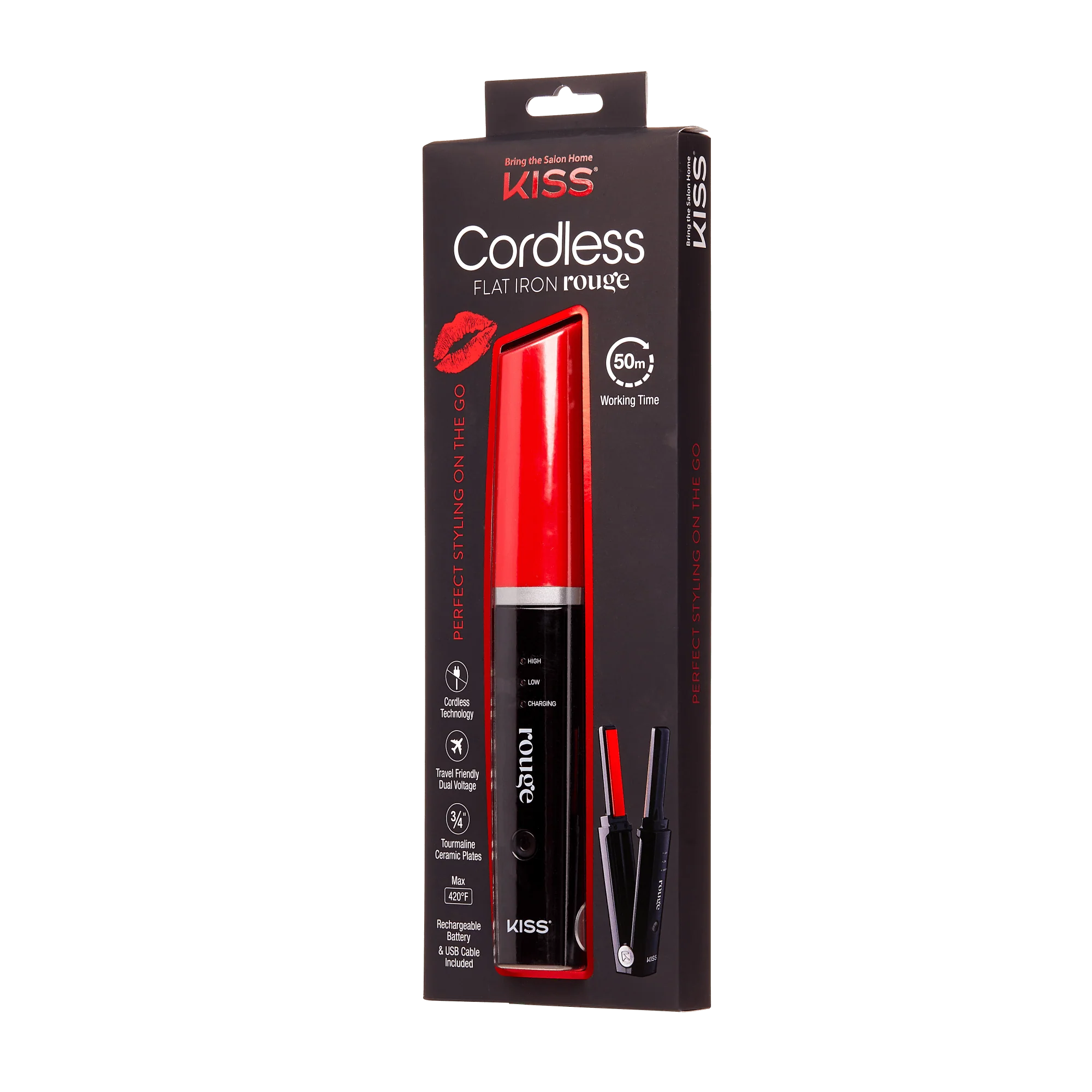 KISS Portable Cordless Flat Iron Hair Straightener - Image 7