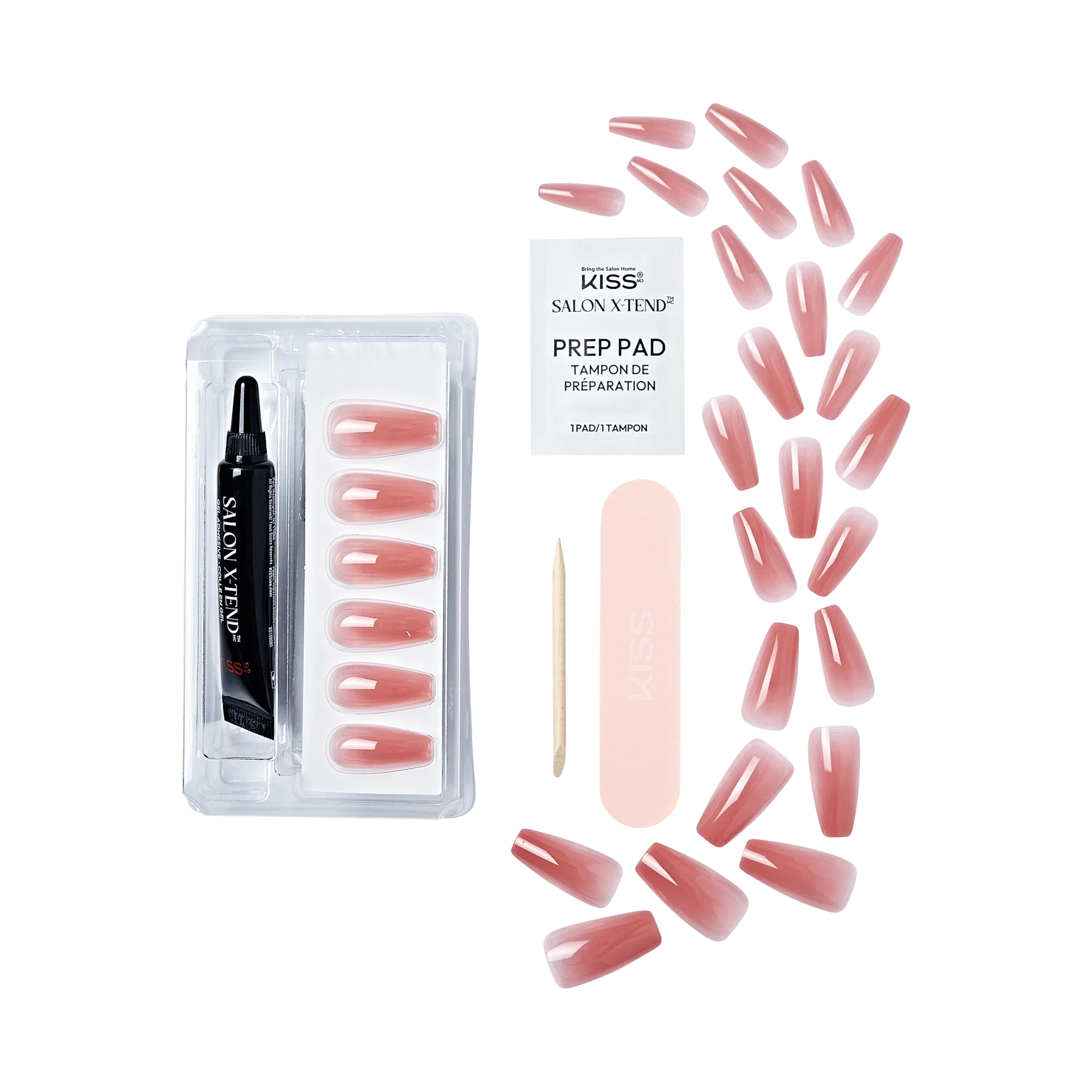 KISS Salon X-tend Color Press On Gel Nails - Flowers - Image 4