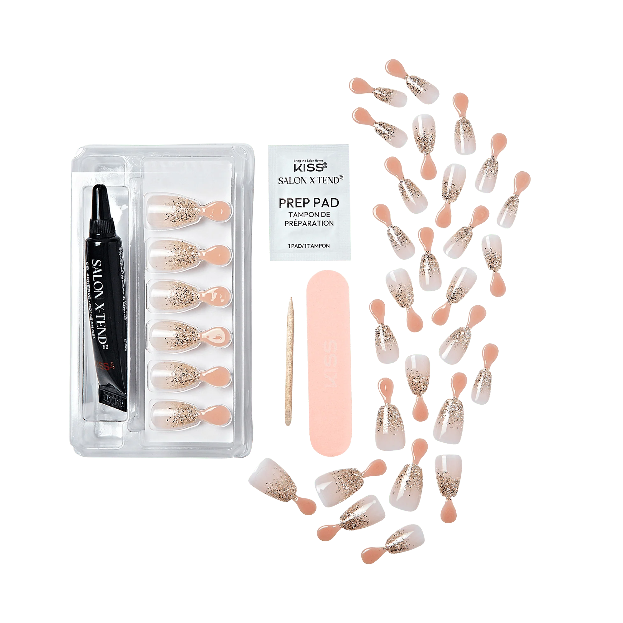 KISS Salon X-tend Design Press On Gel Nails - Satellite - Image 3