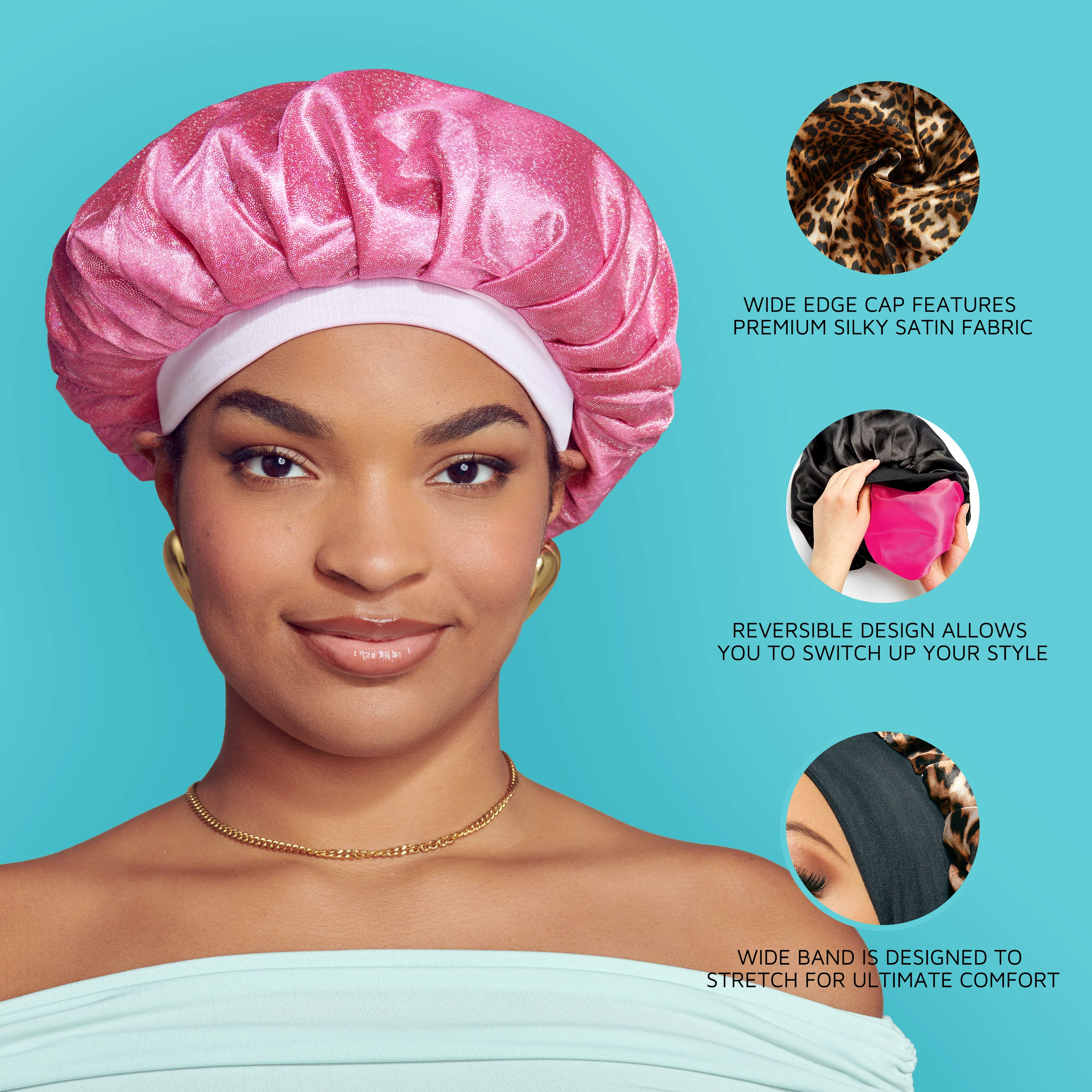 KISS Colors & Care Silky Satin Bonnet Cap - Black - Image 5