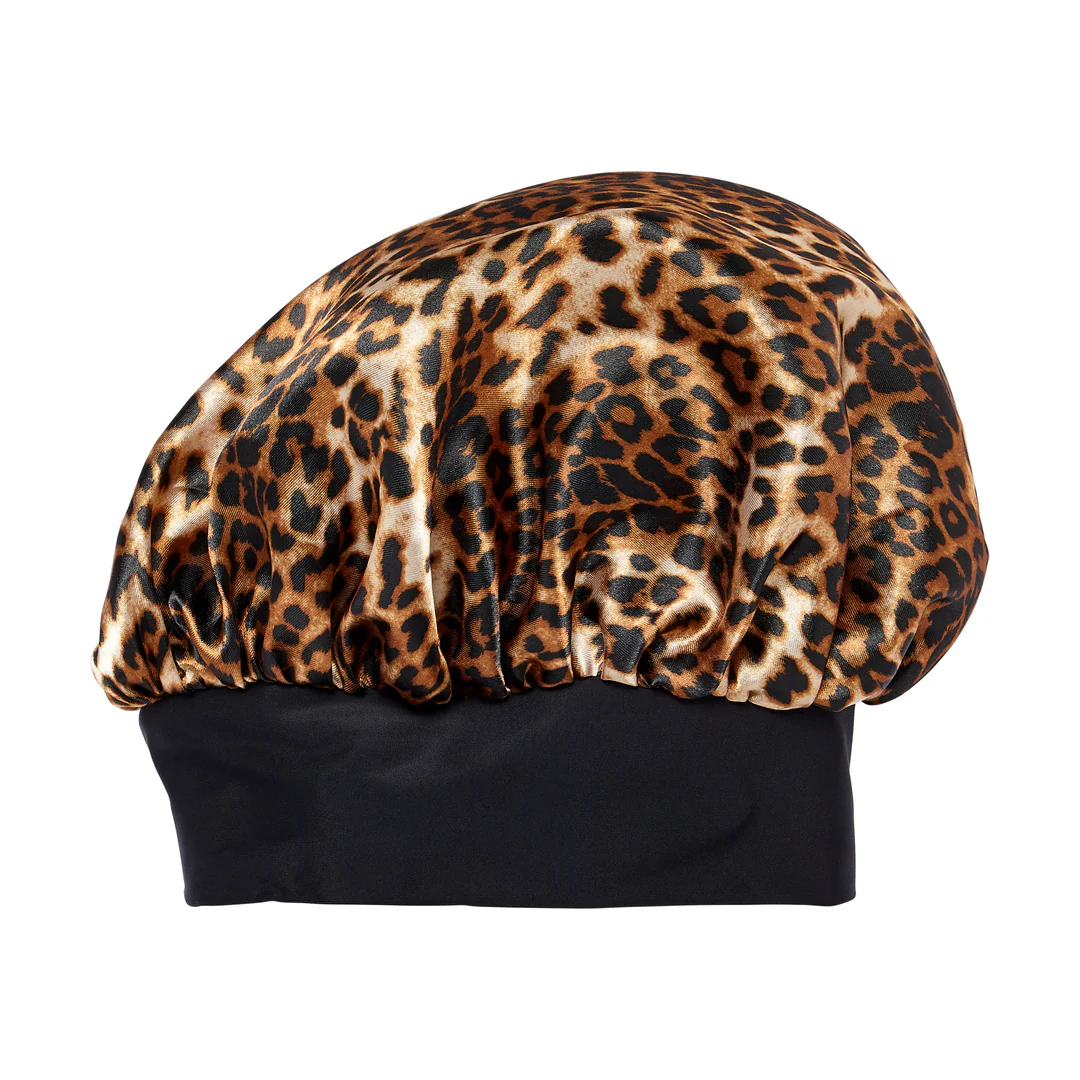 KISS Colors & Care Silky Satin Double Wear Cap, XL, Leopard - Image 4