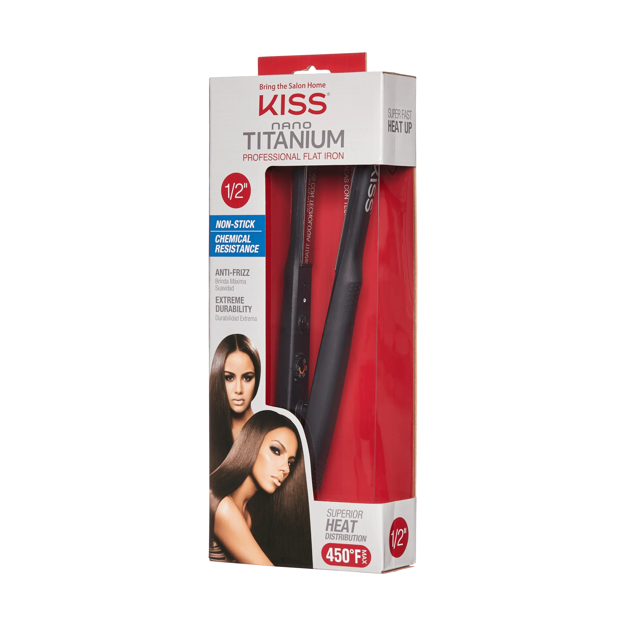 KISS Nano Titanium Professional Flat Iron, 1/2" - Image 9
